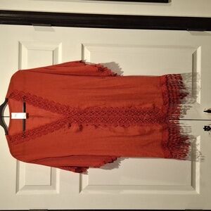 Time and Tru Burnt Orange Coverup
